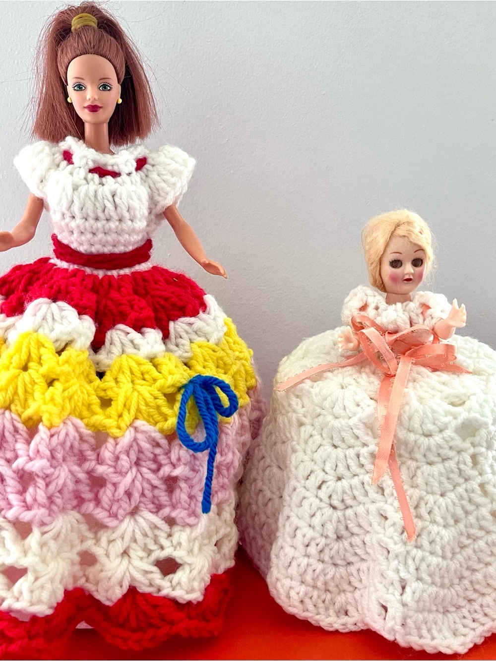 Toilet Roll Dolls Barbie Doll Bathroom Handmade Crochet Kitsch